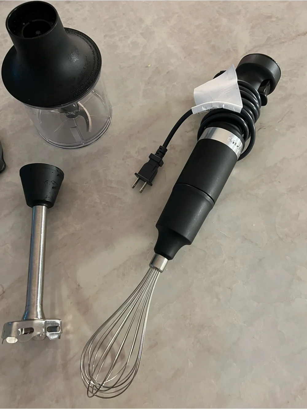 KitchenAid Black Matte Variable Speed Corded Hand Blender with Accessories